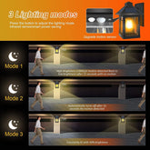 Lighting mode demonstration with motion sensor and three different modes on an orange background.
